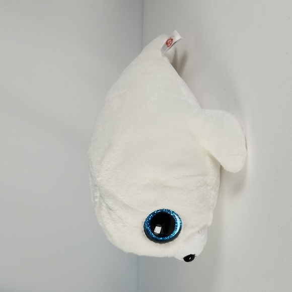 Vintage Ty Beanie Boo 'Icy' the White Seal (12 inch) Glitter Eye Version - Picture 12 of 16